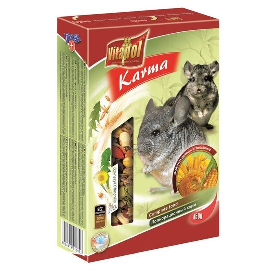 Vitapol Karma STANDARD carton complete food for chinchilla 500g - barība šinšilām