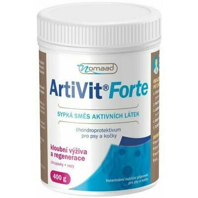 Vitar Dog/Cat Veterinae ArtiVit Forte Powder 400 g - preparāts locītavu uzturam un reģenerācijai