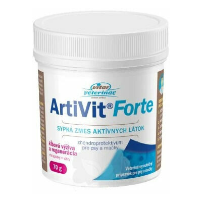  Vitar Dog/Cat Veterinae ArtiVit Forte Powder 70 g - preparāts locītavu uzturam un reģenerācijai ar spēcīgu aktīvo vielu kombināciju un pretsāpju iedarbību